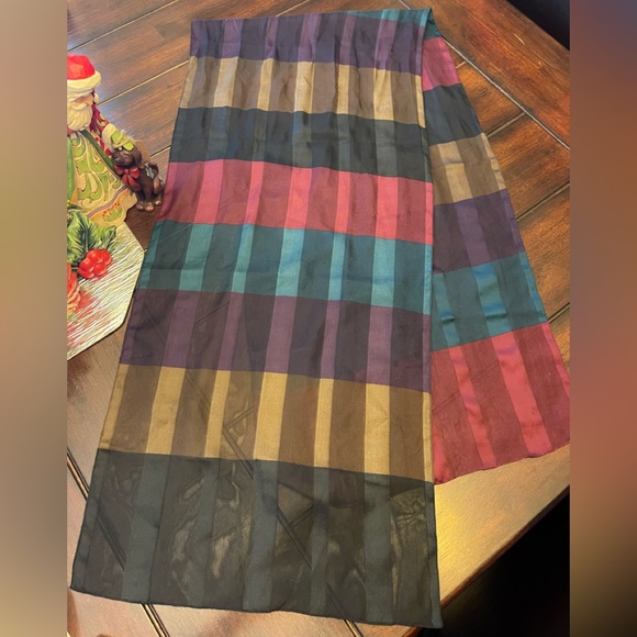 Scarf with rich maroons,teals,and browns. - Picture 1 of 6